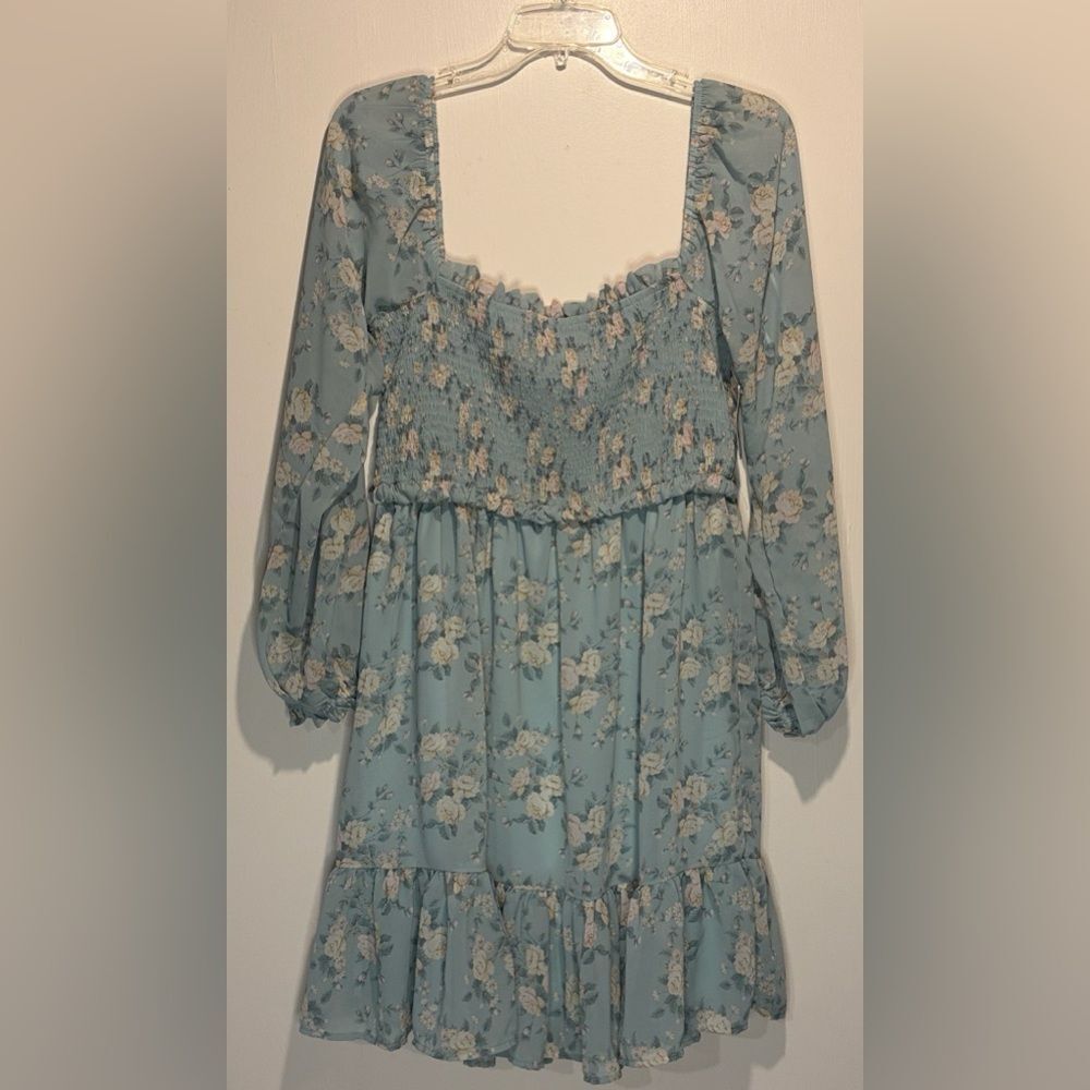 Ardene NWT Floral Ruffle Smocked On Off Shoulder Tiered Dress Size L Whimsical